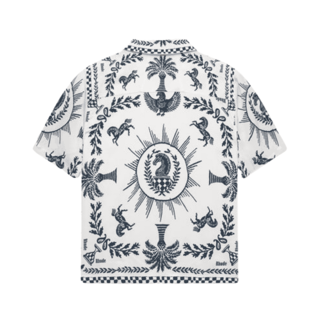 Regista tile print button up T Shirt