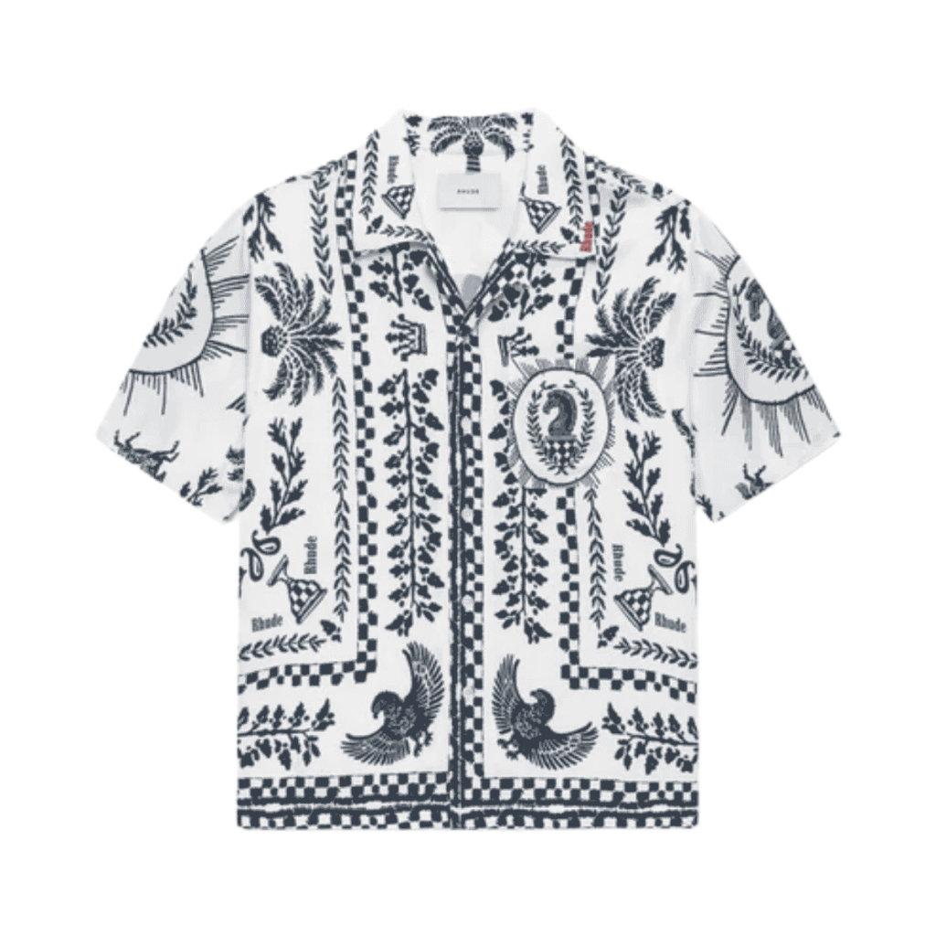 Regista tile print button up T Shirt