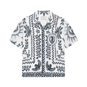 Regista tile print button up T Shirt