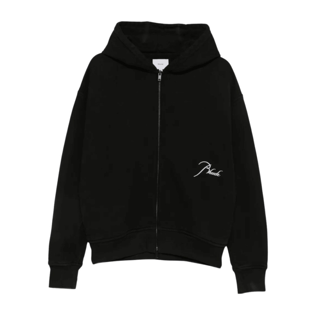 Rhude logo embroidered zip-up hoodie