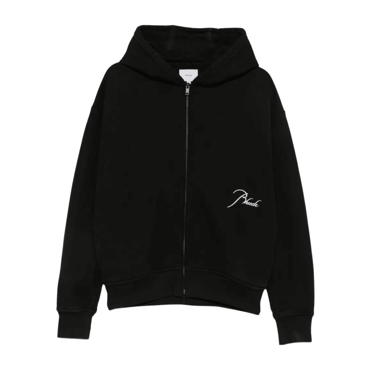 Rhude-logo-embroidered-zip-up-hoodie Rhude logo embroidered zip-up hoodie